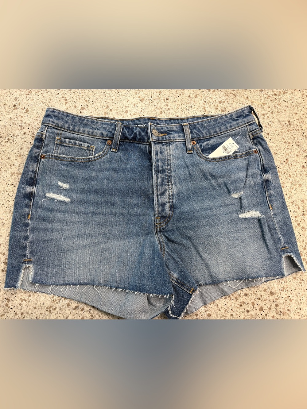 NWT Old Navy Distressed Button Fly Blue Jean Shorts